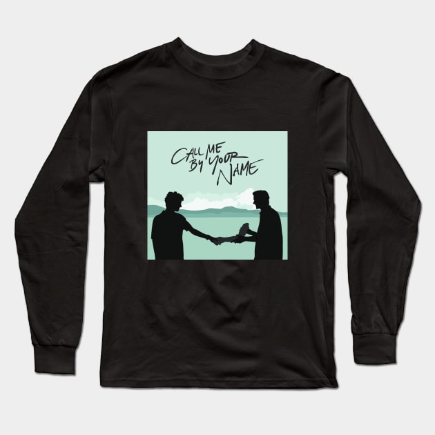 Aqua Call Me By Your Name Long Sleeve T-Shirt by honeydesigns